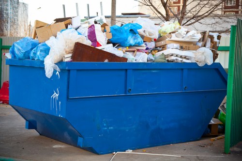 Clean and organized construction site after waste removal